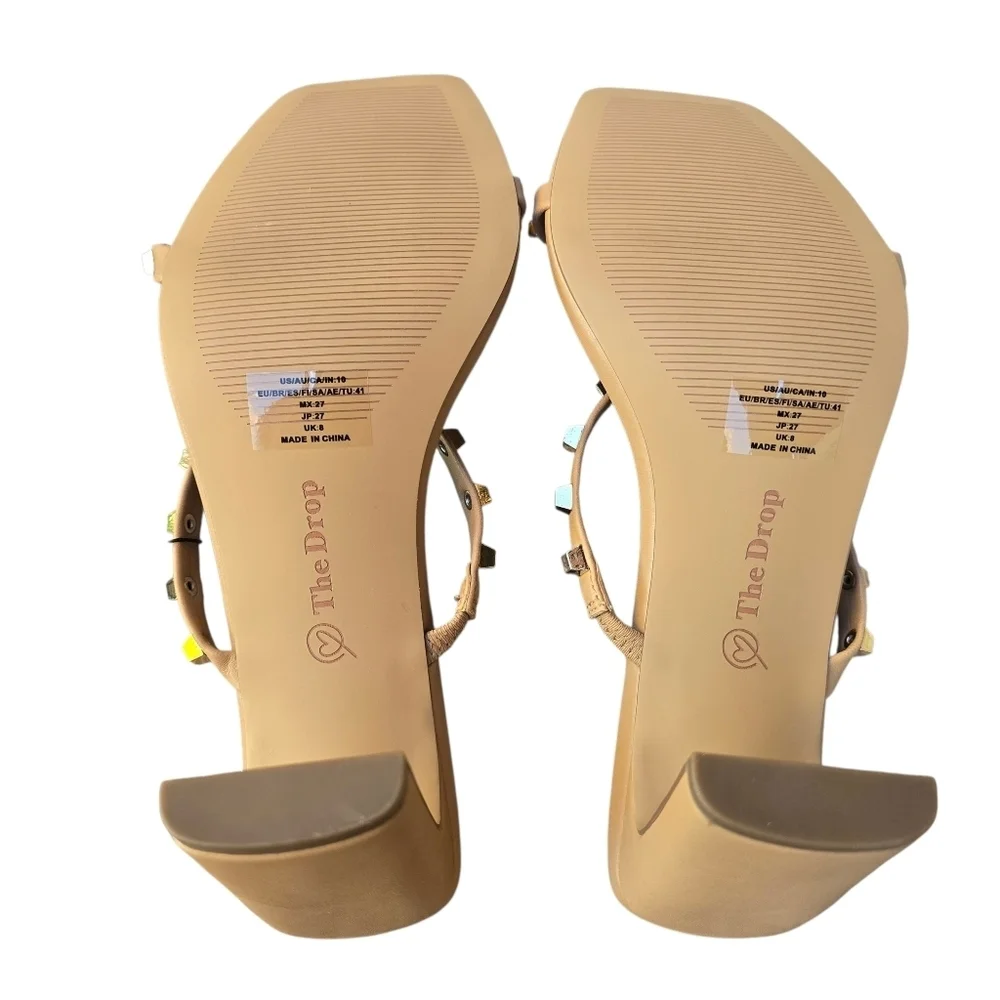 🌻NWT The Drop Avery Square Toe Two Strap High Heeled Sandal, Size 10 - Picture 4 of 4